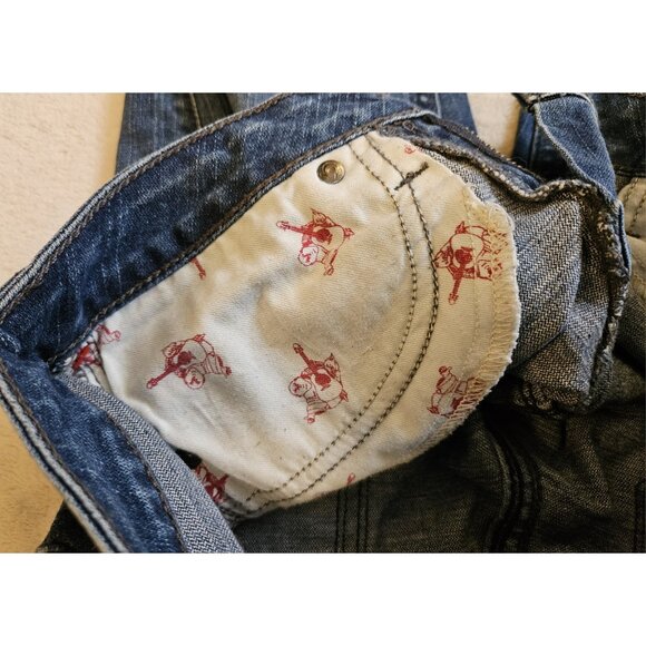 True Religion Denim Blue Jeans Straight Leg Size 27 Low-rise Made In USA - Picture 13 of 16